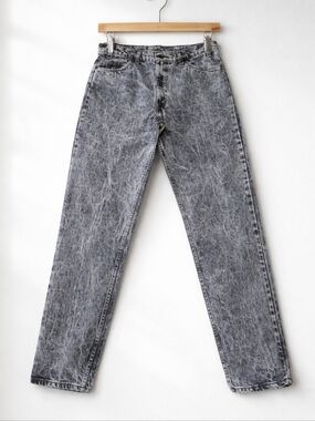Levis~Mens VTG 80s Black Tab Acid Wash 350 Denim Jeans~Paper Tag USA Made~36X34